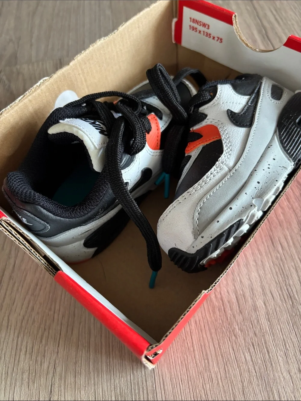 Nike Kids Black, White & Orange Athletic Sneakers